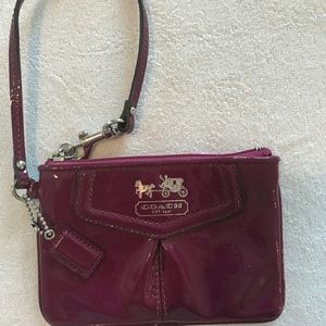 Burgundy Coach wristlet